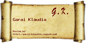 Garai Klaudia névjegykártya